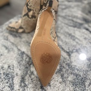 Snakeskin ankle booties